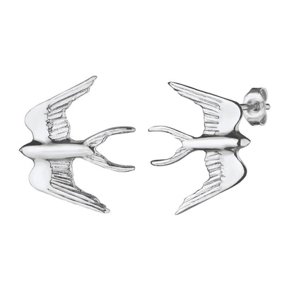 My swallows silver stud earrings