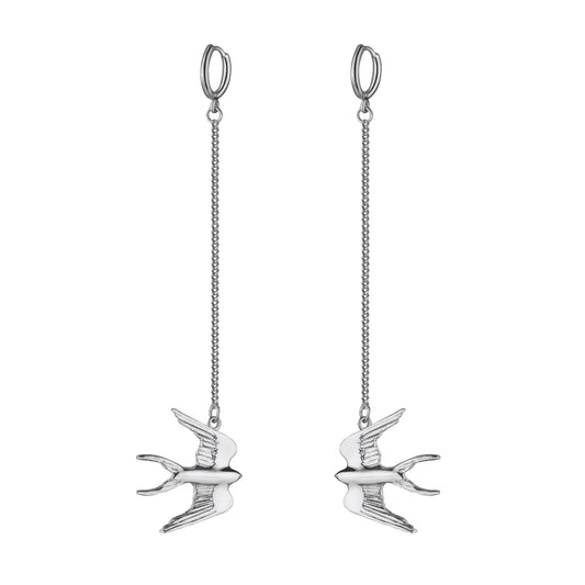 My swallows silver earrings